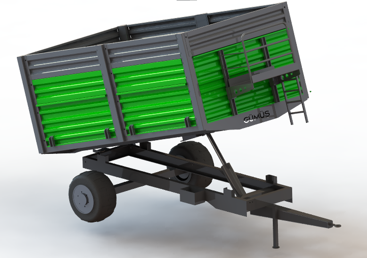 旋转轮的农用拖车，也用于饲料或谷物